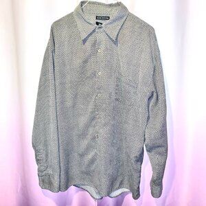 Bruno Black & White Sued Microfiber Men's Button Down Size XL